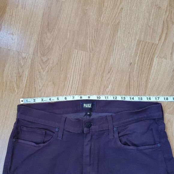 PAIGE Federal Straight Jeans Dark Port Sz 34x31 - Picture 10 of 13